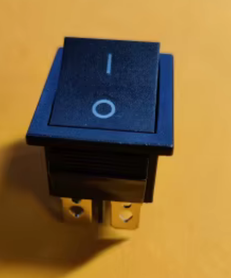 16A 250V AC Rocker Switch DPST – Black & Black